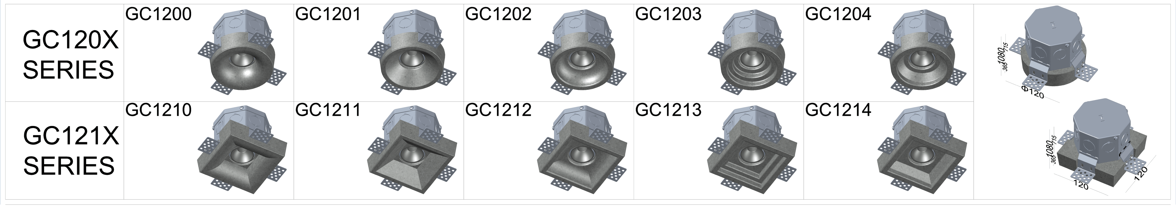 Single Bulb Luminaires - GC120X & GC121X Series 2