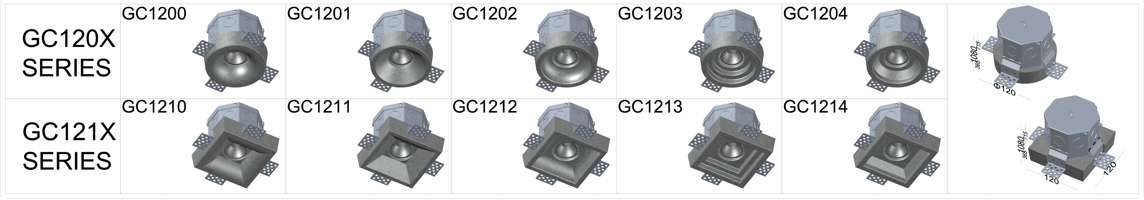 Single Bulb Luminaires - GC120X & GC121X Series 2